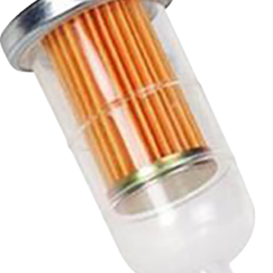 FUEL FILTER, 5/16"(8MM) LG CYLIN, CLR, MET RING, PAPER