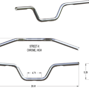 HANDLEBAR 1"HI BND CHR