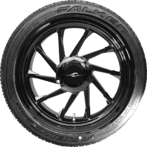 WHEEL REAR LEFT HURRICANE 3D TRIKE W/TIRE SOLID BLACK 18"