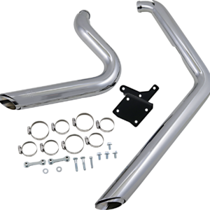 SHORTSHOTS STAGGERED EXHAUST - CHROME - DYNA