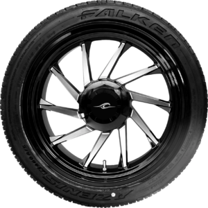 WHEEL REAR LEFT HURRICANE 3D TRIKE W/TIRE BLACK CUT 18"