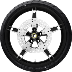WHEEL FRONT DAYTONA W/TIRE ABS(TPMS) BLK CUT 21"  11.8"
